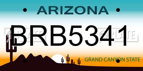 BRB5341 Arizona License Plate
