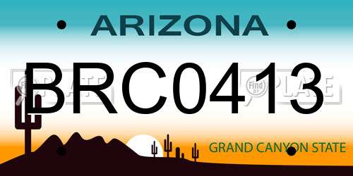 BRC0413 Arizona License Plate