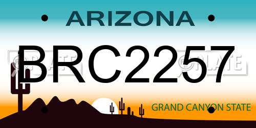 BRC2257 Arizona License Plate