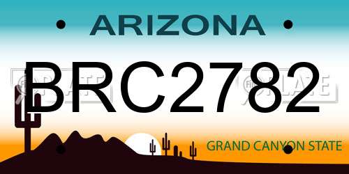 BRC2782 Arizona License Plate
