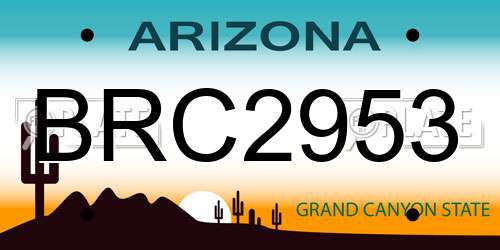 BRC2953 Arizona License Plate