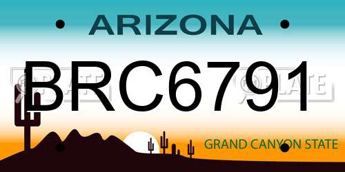 BRC6791 Arizona License Plate