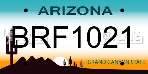 BRF1021 Arizona License Plate