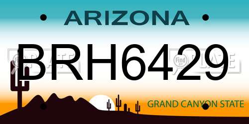 BRH6429 Arizona License Plate
