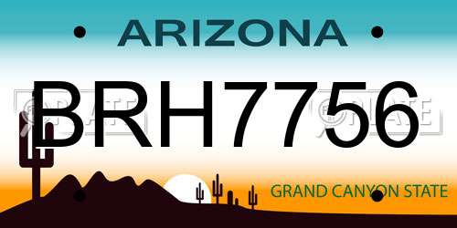 BRH7756 Arizona License Plate