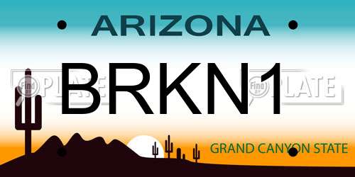 BRKN1 Arizona License Plate