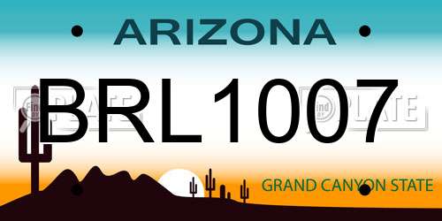 BRL1007 Arizona License Plate