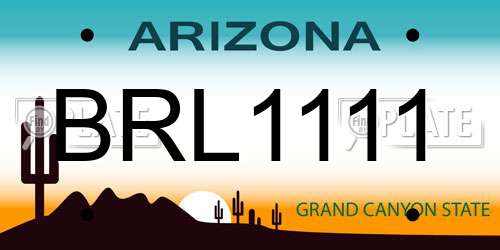 BRL1111 Arizona License Plate