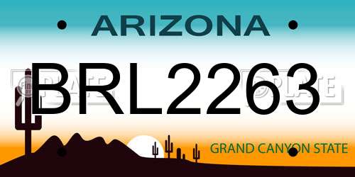 BRL2263 Arizona License Plate