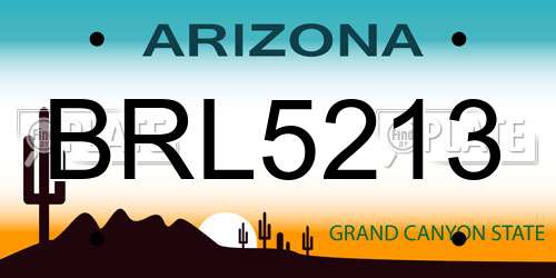 BRL5213 Arizona License Plate