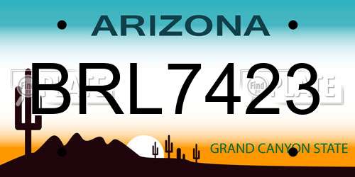 BRL7423 Arizona License Plate