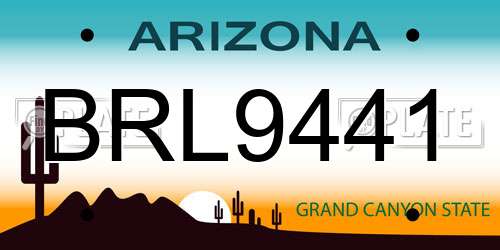BRL9441 Arizona License Plate
