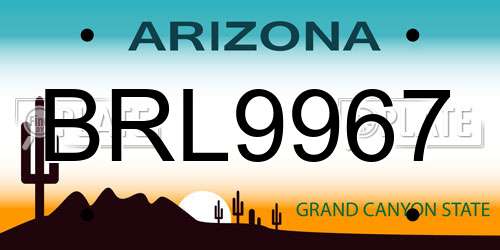 BRL9967 Arizona License Plate