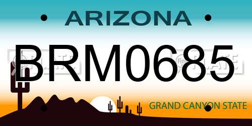 BRM0685 Arizona License Plate