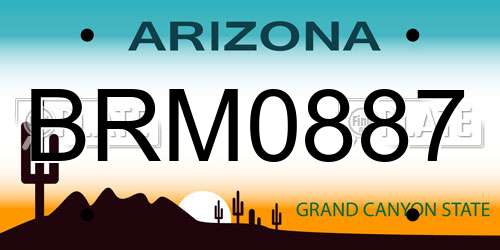 BRM0887 Arizona License Plate