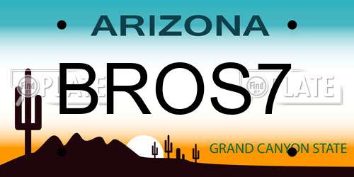 BROS7 Arizona License Plate