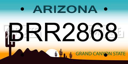 BRR2868 Arizona License Plate