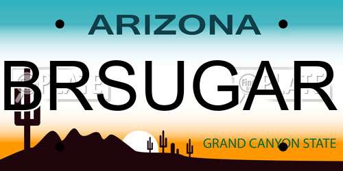 BRSUGAR Arizona License Plate