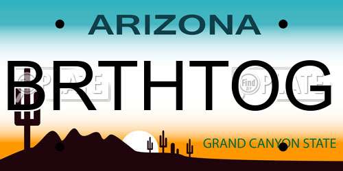BRTHTOG Arizona License Plate
