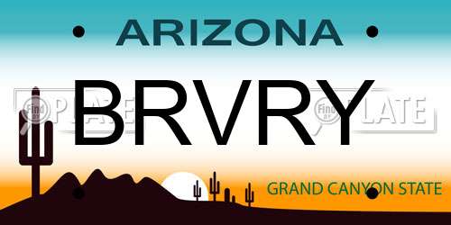 BRVRY Arizona License Plate