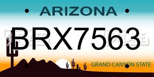 BRX7563 Arizona License Plate