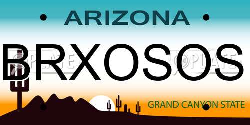 BRXOSOS Arizona License Plate