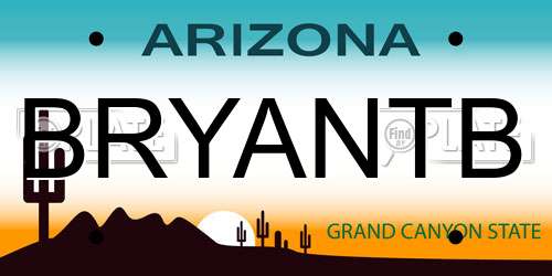 BRYANTB Arizona License Plate