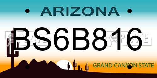 BS6B816 Arizona License Plate