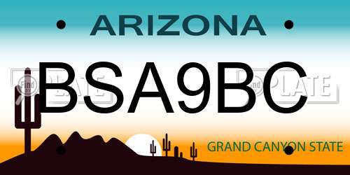 BSA9BC Arizona License Plate