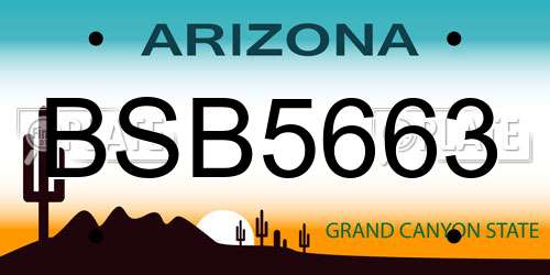 BSB5663 Arizona License Plate