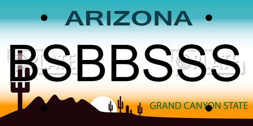 BSBBSSS Arizona License Plate
