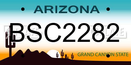 BSC2282 Arizona License Plate