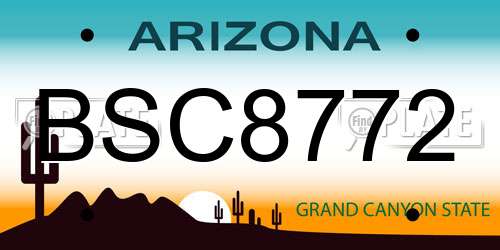 BSC8772 Arizona License Plate