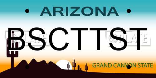 BSCTTST Arizona License Plate