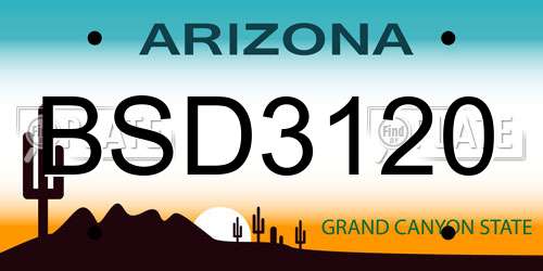 BSD3120 Arizona License Plate