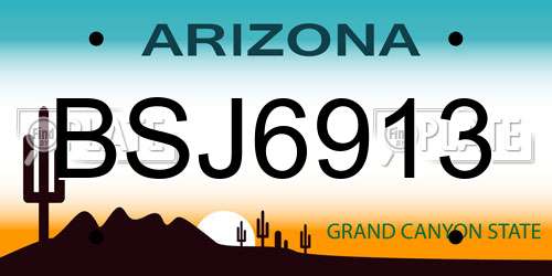 BSJ6913 Arizona License Plate