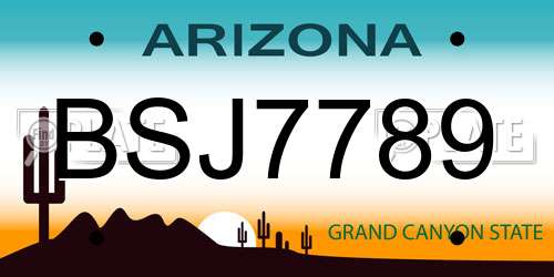 BSJ7789 Arizona License Plate