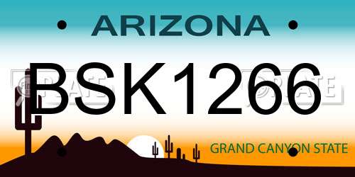 BSK1266 Arizona License Plate