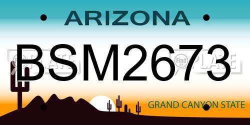 BSM2673 Arizona License Plate
