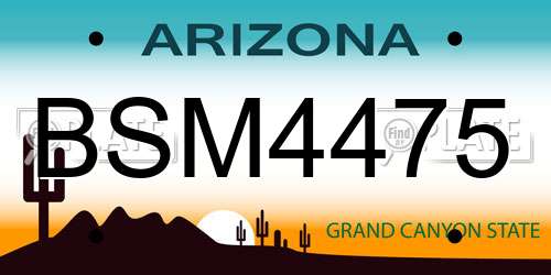 BSM4475 Arizona License Plate