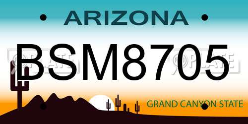BSM8705 Arizona License Plate