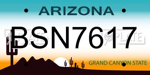 BSN7617 Arizona License Plate