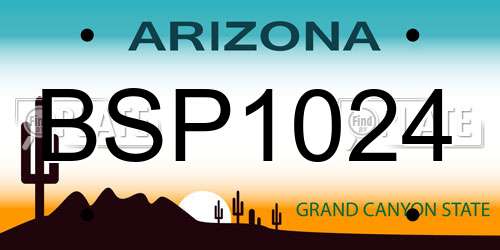 BSP1024 Arizona License Plate