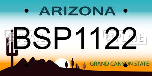 BSP1122 Arizona License Plate