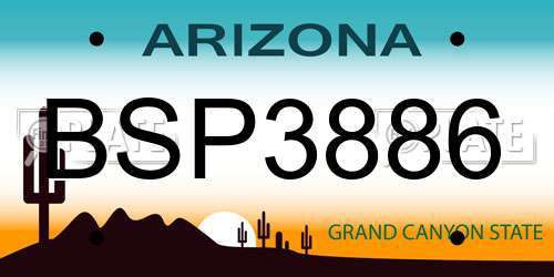 BSP3886 Arizona License Plate