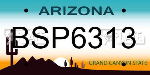 BSP6313 Arizona License Plate