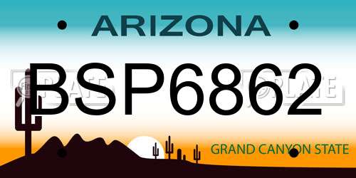 BSP6862 Arizona License Plate