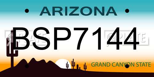 BSP7144 Arizona License Plate