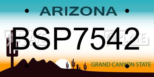 BSP7542 Arizona License Plate