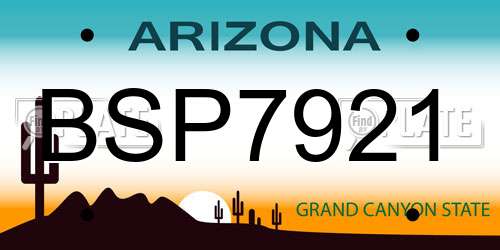 BSP7921 Arizona License Plate